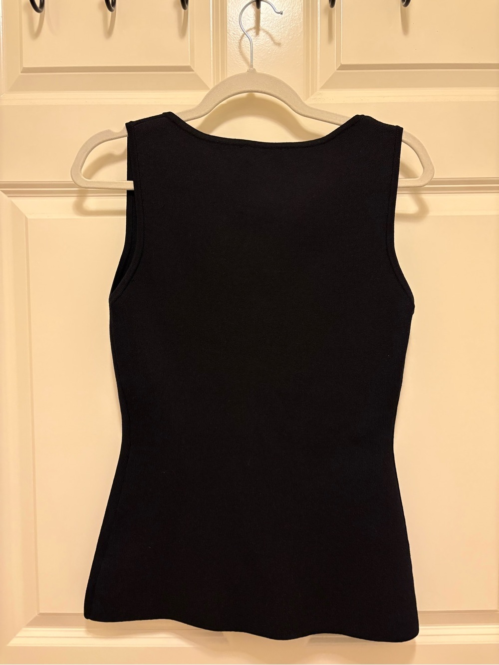 Bailey 44 Black Sleeveless Vest Style Top with Gold-Tone Marbled Buttons. - Picture 2 of 3